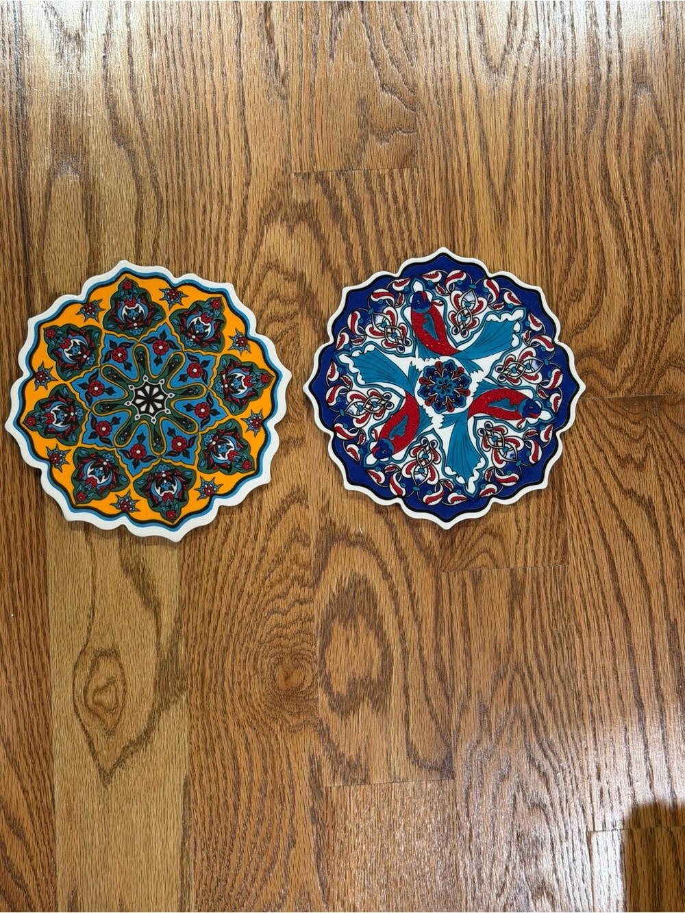 Yetik Sanat Iznik Design Ceramic Trivets - Set of 2